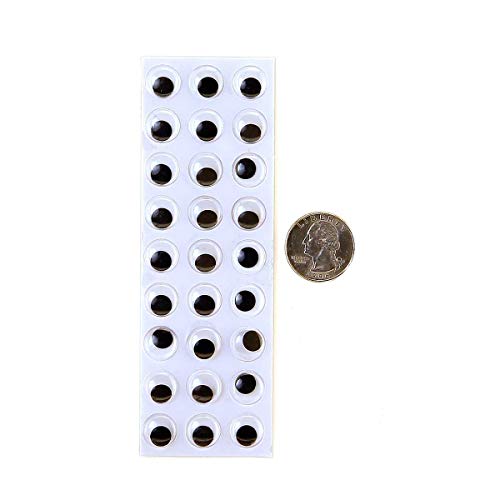 Hygloss Products Plastic Eyeball Googly Eyes for Arts & Crafts-Stick-on-Self-Adhesive-Size 12mm-Resealable Bag-Total of 52 Pcs, 12 mm, Black
