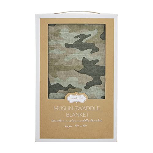 Mud Pie Camo Swaddle Blanket, 47-inch