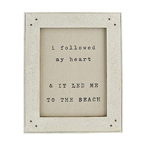 Mud Pie Beach Wood and Canvas Plaque