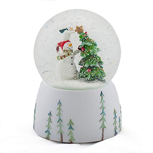 Roman Decorating Snowman Friends 100MM Water Dome Plays Tune Holly Jolly Christmas