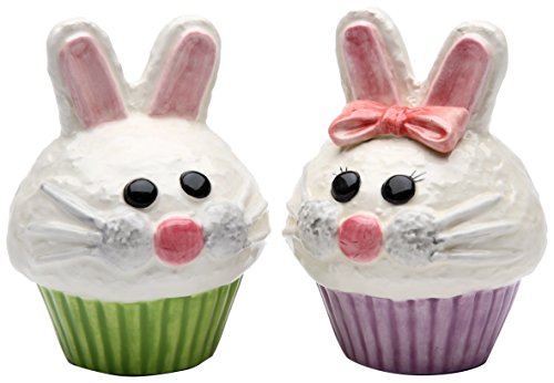 Cosmos Gifts StealStreet SS-CG-61816, 3.5 Inch Boy and Girl Bunny Cupcake Salt and Pepper Shaker Set