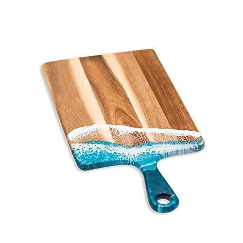 Lynn & Liana Designs Ocean Vibes Acacia Cheese Boards, 16-inch Length, Medium
