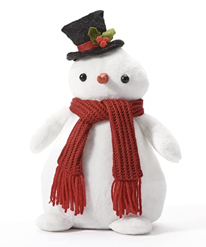 Giftcraft 681772 Christmas Plush Snowman Doorstop Decor, 10.3 inch, Polyester and Sand