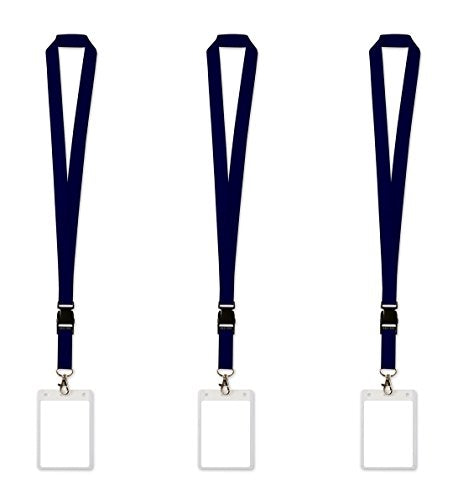 Beistle S54115BKAZ3, 3 Piece Lanyards with Card Holders, 25" (Black)