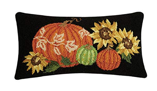 Peking Handicraft 31SERX397C22OB Autumn Still Life Oblong Hook Pillow, 22-inch Width, Cotton and Wool