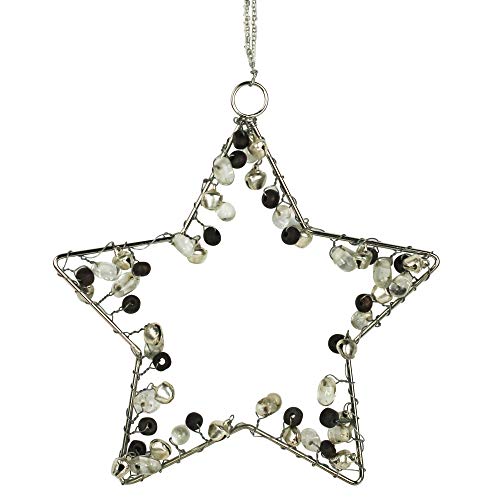 HomArt 2223-0 Beaded Star Ornament, 5-inch Height, Glass and Iron