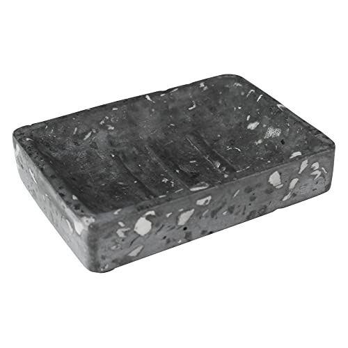 HomArt Soap Dish, 4.75-inch Length, Black Terrazzo