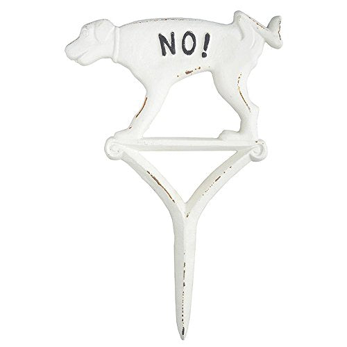 Esschert Design HB16 Dog Sign Peeing No!, White