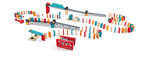Hape E1057 Robot Factory Wooden Set-122 Pcs Creative Domino Toy for Kids, Colorful