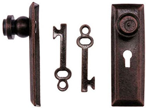 Aztec Imports Handley House Dollhouse Miniature Oil Rubbed Bronze Finish Door Knob w/Key Plate