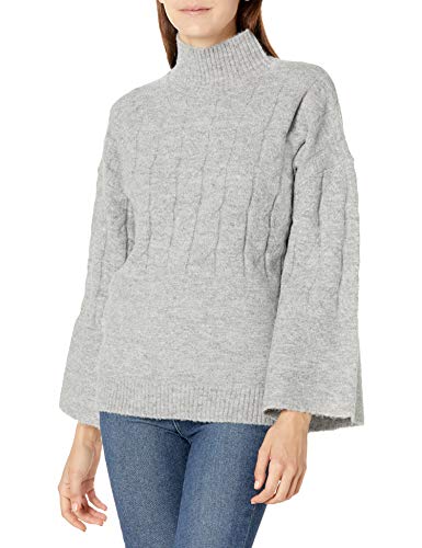 Mud Pie  Eve Cable Knit Sweater (Large),Gray