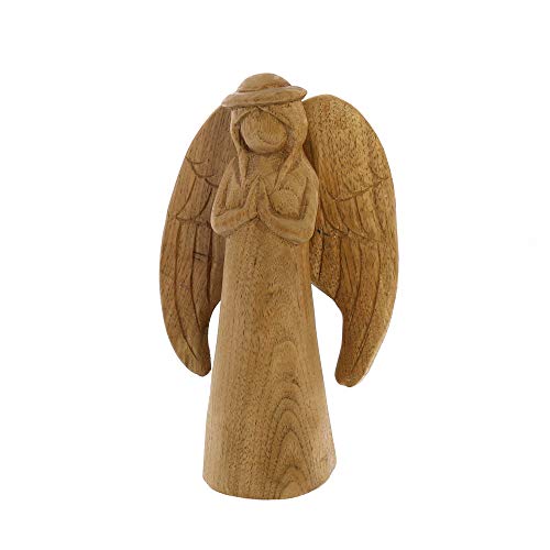 HomArt 2883-0 Carved Primitive Angel, 8-inch Height, Wood