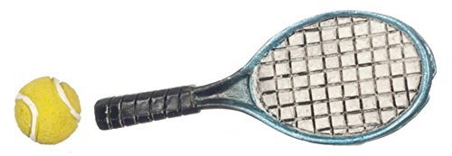 Aztec Imports Dollhouse Miniature Tennis Racket & Ball by Falcon Miniatures