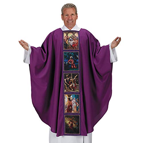 Creative Brands The Story of Lent Chasuble Purple Polyester lergy Robe for Men with Included Inner Stole, 51 Inches