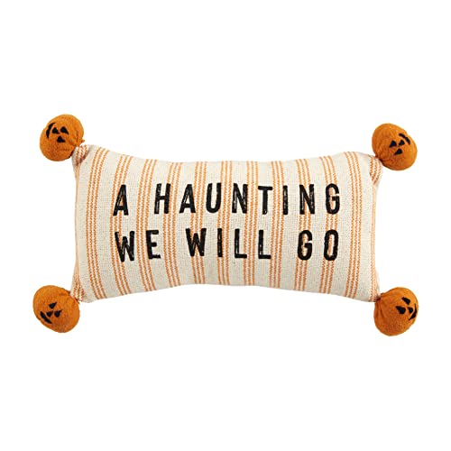 Mud Pie Halloween Pillow, 12" x 6", Haunting