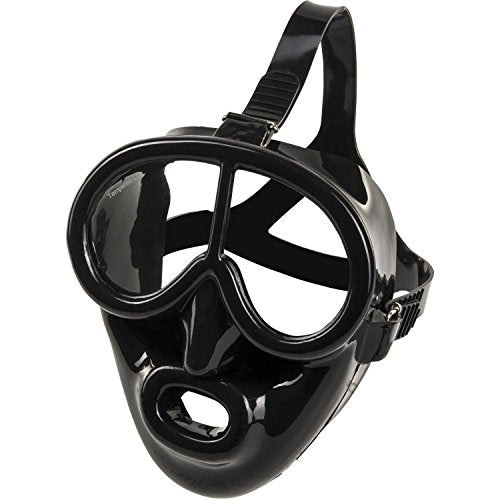 IST M37 PEGASUS Full Face Mask for Commercial Scuba Diving, Low Volume Gear with Octo Attachment (Black Silicone)