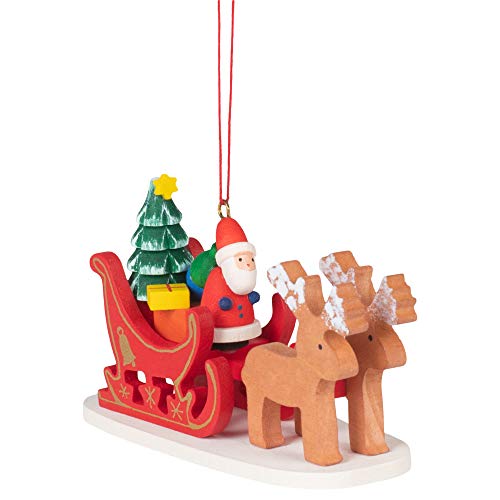 Alexander Taron 10-0636 Christian Ulbricht Ornament - Santa Claus Sled - 4" H x 2.25" W x 1.5" D, Brown