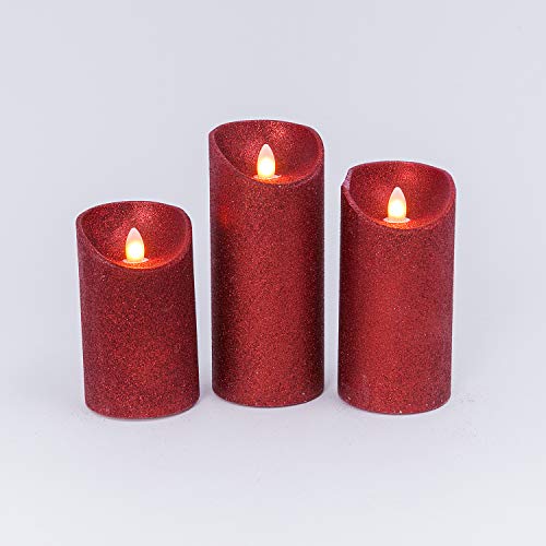 Gerson 2508120 Wax Aurora Flame LED Candles, Set of 3