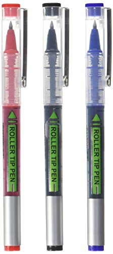 BAZIC Dayton Asst. Color Rollerball Pen w/ Metal Clip (3/Pk)