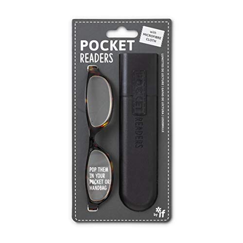 IF Pocket Readers - Tortoiseshell +1.5, Reading Glasses in a Slim Pocket Sized case, 60 g