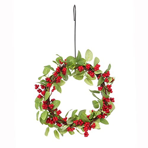 Park Hill Collection Garden Floral Red Berry and Bayleaf Wreath