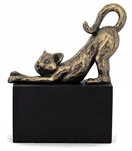 Unicorn Studio 4.25 Inch Cat - After A Nice Nap Cold Cast Bronze Sculpture Figurine
