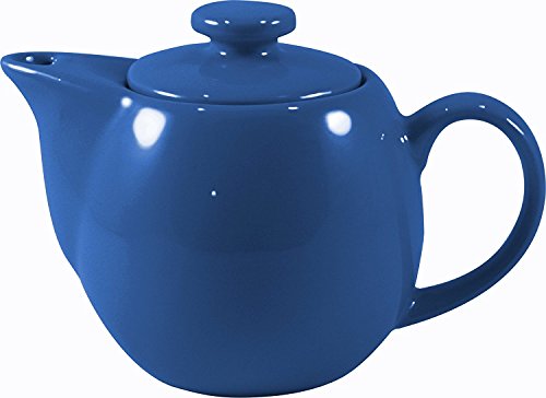 OmniWare Teaz Blue Stoneware 14 Ounce Teapot with Stainless Steel Mesh Infuser