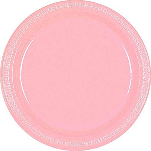 Amscan Round Dinner Plates, 10 1/4", New Pink