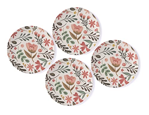 Shiraleah Ainsley Set of 4 Floral Meadow Melamine Dinner Plates