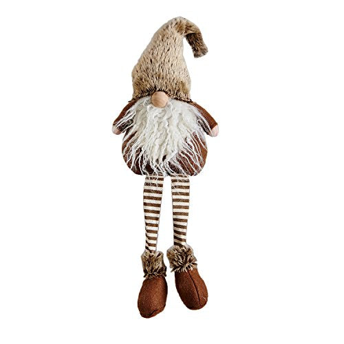 Giftcraft Nordic Gnome Brown Faux Fur 14 Inch Plush Polyester Christmas Shelf Sitter Figurine