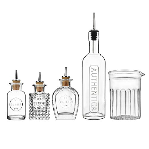 Luigi Bormioli Rocco Mixology 5-Piece Barware Set, 0, Clear