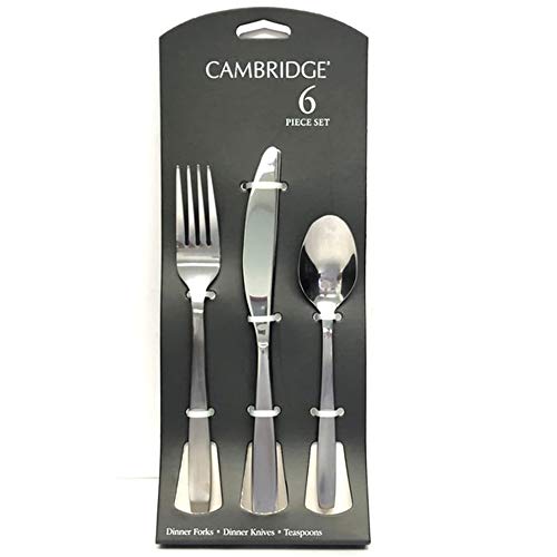Cambridge Paulina Satin Silverware Set ‚Äì Two 3 Piece Settings | 2 Dinner Forks, 2 Dinner Knives and 2 Teaspoons