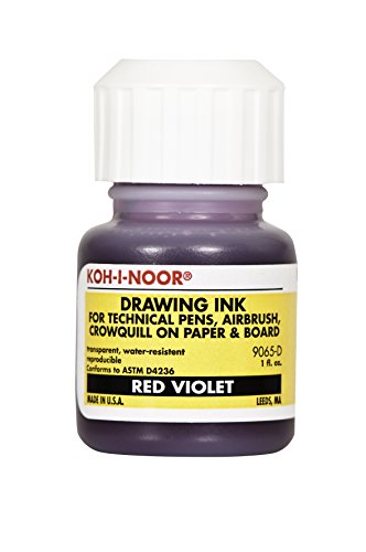 Chartpak Koh-I-Noor Pigment-Based Drawing Ink, 1 Oz. Bottle, Red Violet