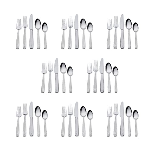 Boston Warehouse Chefs 18/10 Stainless Steel 44 Piece Flatware Set, Service for 8, Azore Sand