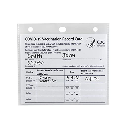 C-Line COVID-19 Vaccine Card Holder, Clear, 4‚Äù x 3‚Äù, 50/PK (19150)