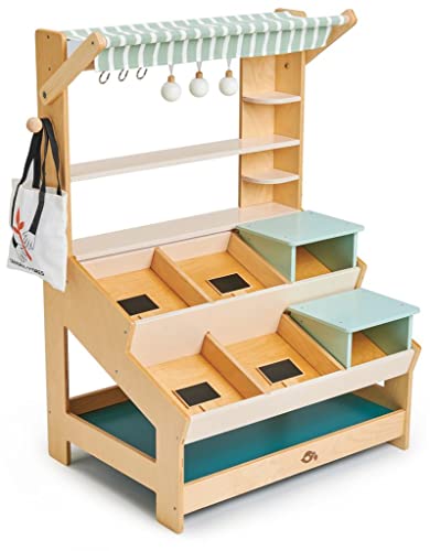 Tender Leaf Toys - Beautiful Market Stall with Shelves Pretend Play Toy Set for Age 3+