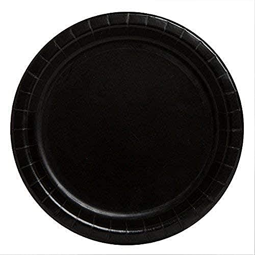 Unique Industries, Cake Paper Plates, 20 Pieces - Black