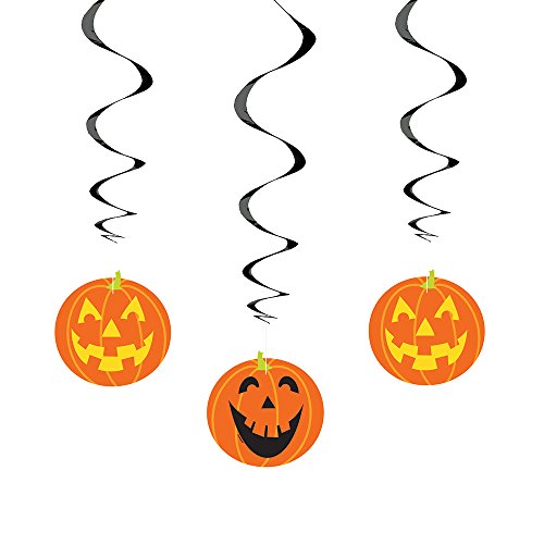 Unique Industries 26" Hanging Pumpkin Halloween Decorations, 3ct