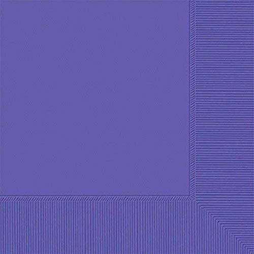 amscan 2-Ply New Purple Luncheon Napkins - 6 1/2" x 6 1/2" - 40 Pcs