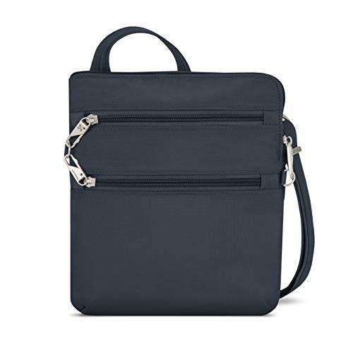 Travelon Anti-Theft Classic Slim Dbl Zip Crossbody Bag, Midnight