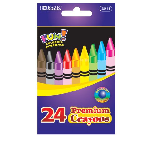 BAZIC 24 Color Premium Quality Crayon