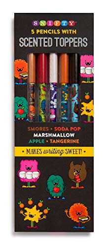 Snifty Scented Pencil Toppers with Monster Themed Pencils (5 Pack)