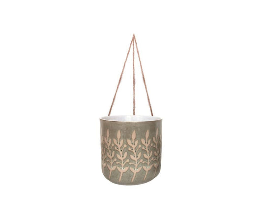 Blue Sky Ceramic Hanging Rusted Leaves 6.5'' Flower Pot, Multi Color