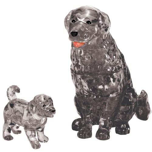 University Games Dog and Puppy (Black) Standard Original 3D Crystal Puzzle from BePuzzled, 3D Crystal Puzzle and Brain Teaser for Puzzlers Ages 12 and Up