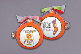 Magnolia Lane Christmas Hanging Ball Ornament with Ribbon and Bell, 3.5-inch Diameter, Holiday Season Christmas Tree Decoration (Clemson Go Tigers Stockings)