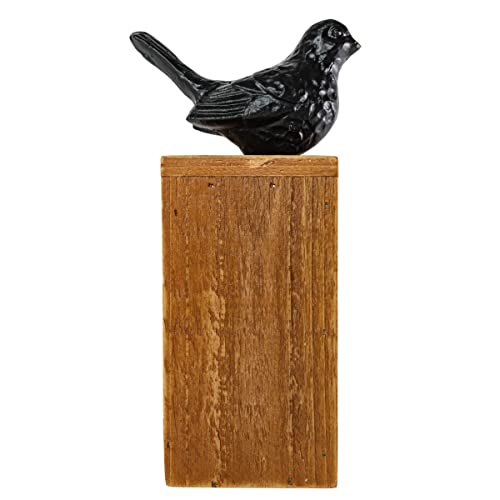 Foreside Home & Garden Black Bird Figure Cast Iron, Wood & MDF