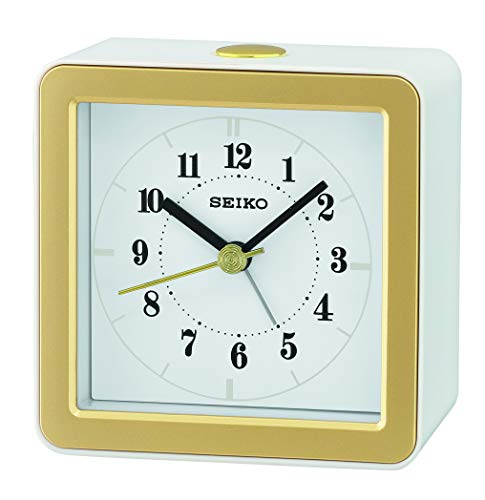 Seiko Gatsby Bedside Alarm Clock, White Matte