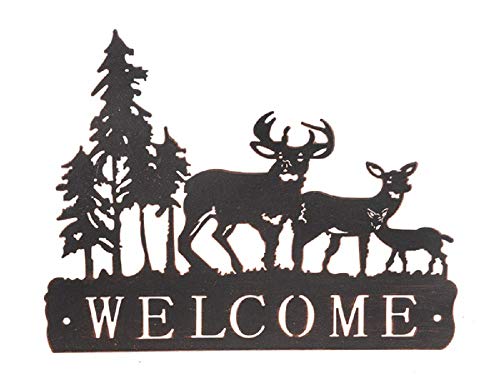 Ganz CG174862 Welcome Deer in Forest Wall Decor, 15-inch Width