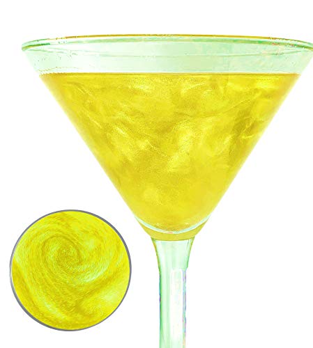 Ultimate Baker Snowy River Cocktail Glitter - Kosher Natural Drink Glitter, Wine Glitter, Beer Glitter, Beverage Glitter (4 Gram, Yellow)