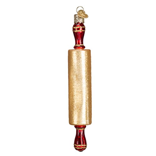 Old World Christmas 32224 Rolling Pin Glass Blow Christmas Ornament Rolling Pin